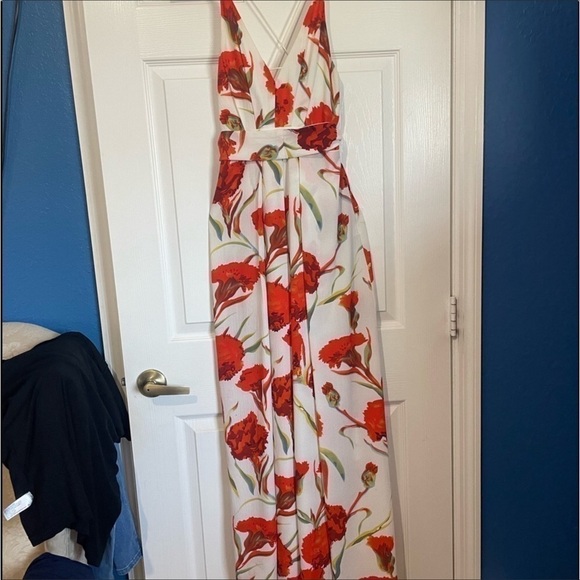 Luxxel Pants - Luxxel Small floral orange jumpsuit